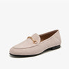 Women's Handmade Cowhide Leather Loafers, Sheepskin-Lined Slip-On Dress Flats with Rubber Sole for Office & Business