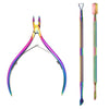 4-Piece Professional Stainless Steel Manicure Kit - Nail Clippers, Scissors, Nippers & Cuticle Pusher