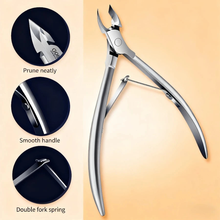Professional Stainless Steel Cuticle Scissors - Precision Pointed Manicure & Pedicure Tool, Portable