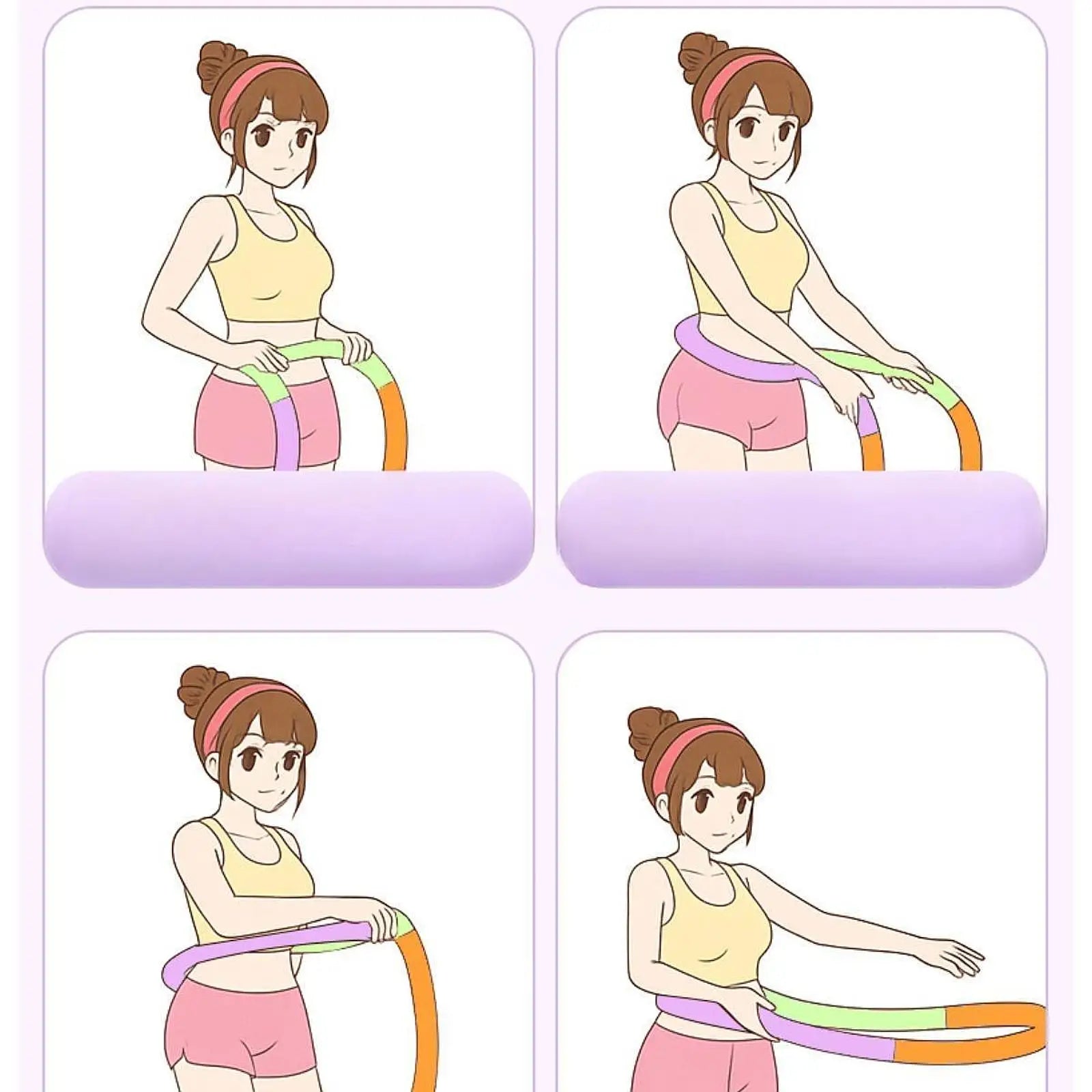 Weighted Hula Hoop – Foldable Portable Fitness Hoop for Beginners, Abs & Core Workout (0.8–1.3 kg)