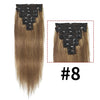 Clip-In Straight Human Hair Extensions 120g 8-Piece 10A Brazilian Remy Virgin Hair – Natural Black, 16–26 in (40–66 cm)