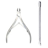 4-Piece Professional Stainless Steel Manicure Kit - Nail Clippers, Scissors, Nippers & Cuticle Pusher