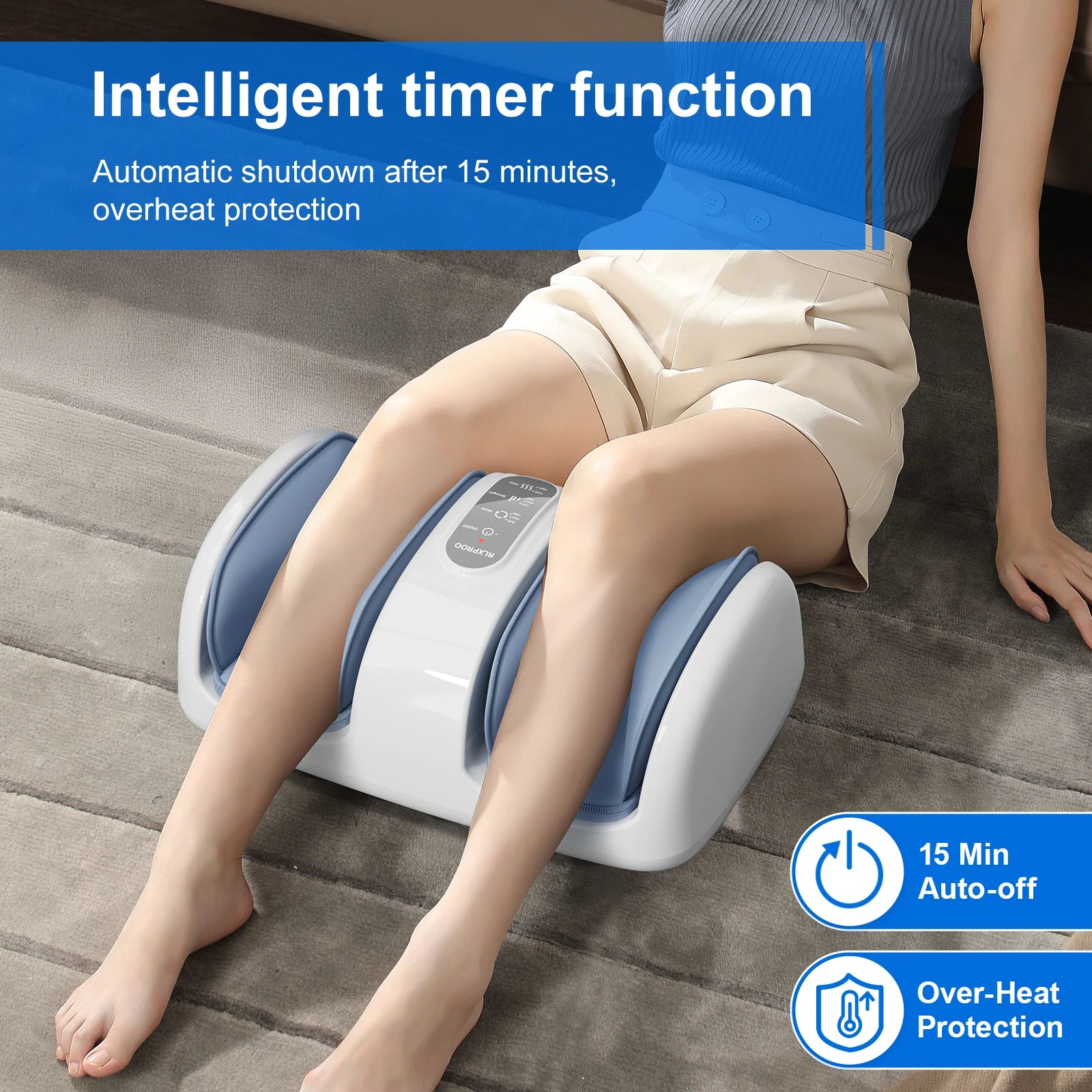 HOMEMASSA Shiatsu Foot Massager with Heat — Deep Kneading & Rolling for Tired Feet, Stress Relief, Home & Office