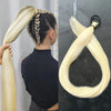 28-Inch (71 cm) Purple Synthetic Straight Braided Ponytail Extension with Elastic Band for Women – Halloween Cosplay