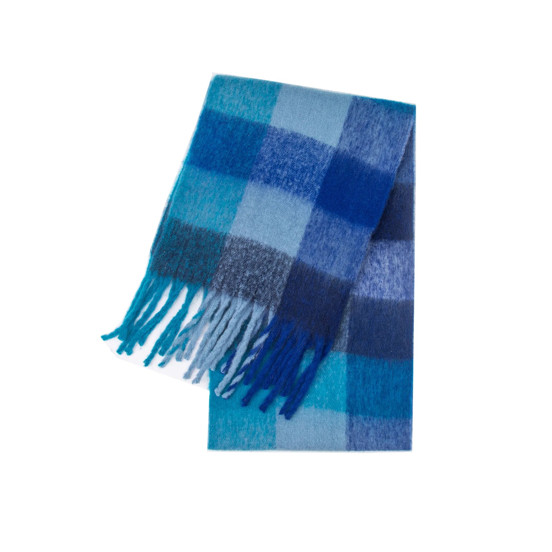 Luxury Cashmere-Blend Winter Scarf for Women – Thick Warm Shawl with Tassels, Soft Fluffy Solid & Plaid