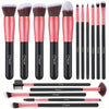 16-Piece Makeup Brush Set with Organizer & LED Mirror – Synthetic Foundation, Concealer & Eyeshadow Brushes