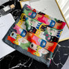 Satin-Look Square Scarf 27.6 x 27.6 in (70 x 70 cm) Cat Print Headscarf, Neck Wrap & Bandana for Women