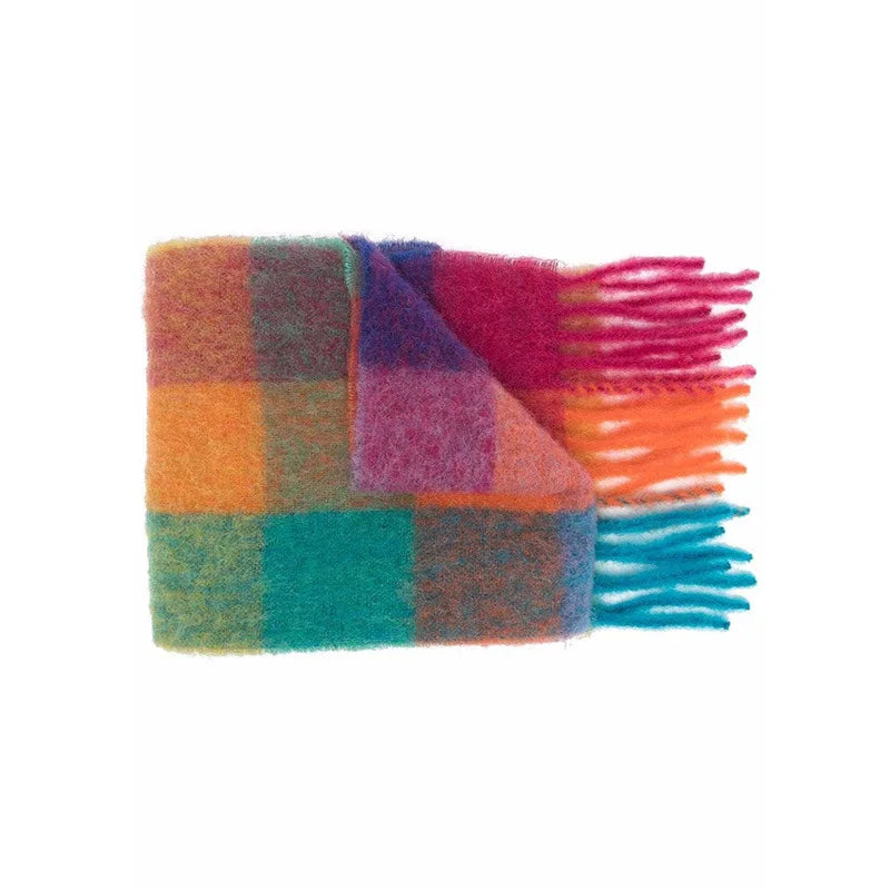 Luxury Cashmere-Blend Winter Scarf for Women – Thick Warm Shawl with Tassels, Soft Fluffy Solid & Plaid