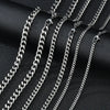 316L Stainless Steel Cuban Curb Chain Necklace – Unisex 3/5/7mm Width, 40/50/60cm (15.7/19.7/23.6 in) Black Gold Steel