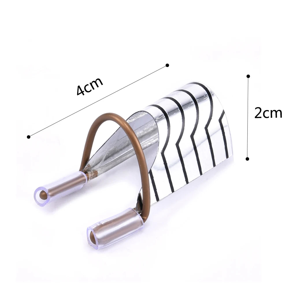 10-Pack Reusable Aluminum Nail Extension Forms - Nail Art Builder Stencils for Manicure Tips (4 x 2 cm / 1.6 x 0.79 in)