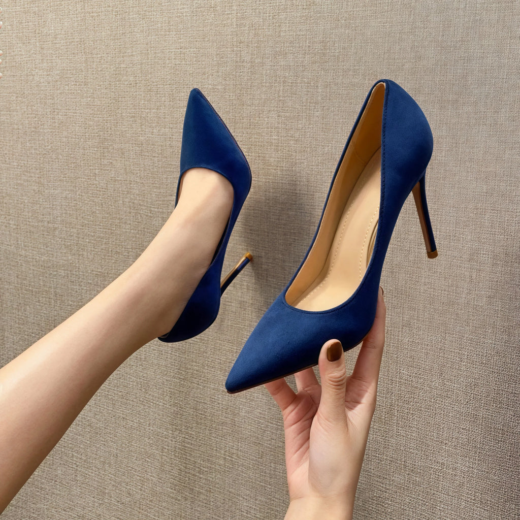 Women's Suede Pointed Toe Stiletto Heels — Slim Office Pumps (6cm / 2.4in, 8cm / 3.1in, 10cm / 3.9in)