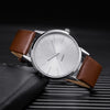 TINUORA Men's Brown PU Leather Quartz Watch – 40mm Round Dial, Minimalist Casual, 3ATM Water Resistant