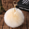 Faux Rabbit Fur Pom Pom Keychain 10 cm (3.9 in) Bag Charm Key Ring - 21 Colors