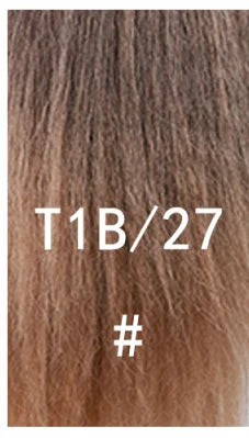 Lydia 16-Inch (40 cm) Kinky Straight Drawstring Ponytail Hairpiece – High-Volume Clip-In Kanekalon Synthetic with Curly Tail