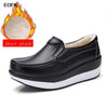 Women's Winter Cow Suede Loafers — Plush Wool-Lined Platform Moccasins, Warm Slip-On Flats