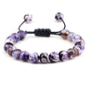 8mm Tiger Eye & Lava Stone Adjustable Braided Bracelet — Unisex Beaded Yoga Healing Energy Bracelet