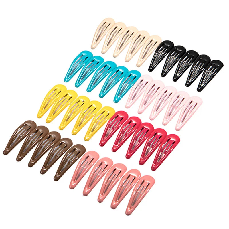 10/20/30/40-Pack Colorful Waterdrop Hairpins for Girls – Cute Kids Hair Clips Barrettes