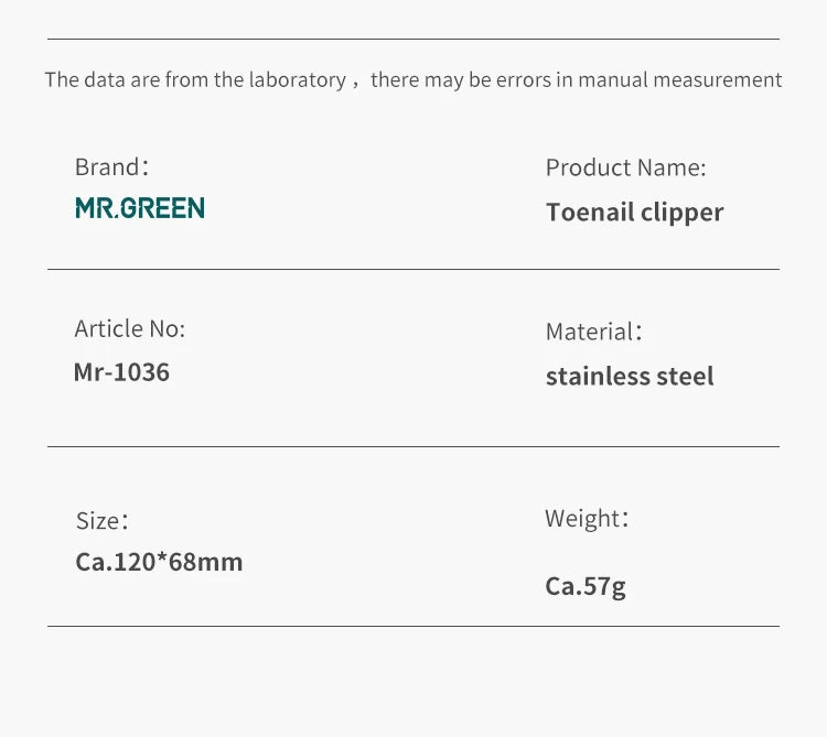 MR.GREEN Ingrown Toenail Clippers – Stainless Steel Precision Toenail Cutter for Thick Nails