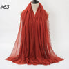 Crinkle Cotton Hijab Scarf Lightweight Muslim Shawl Turban Headscarf Headband Wrap