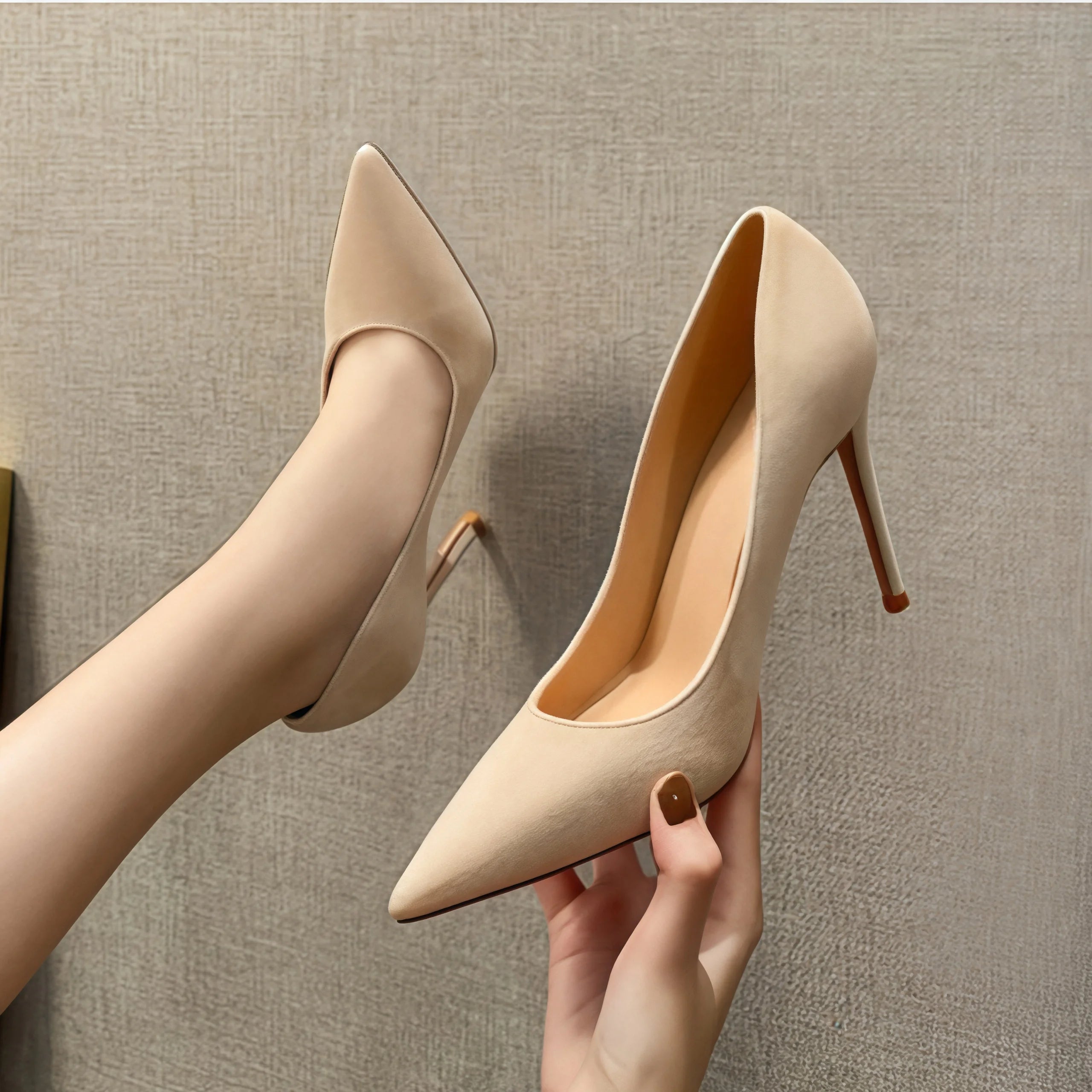 Women's Suede Pointed Toe Stiletto Heels — Slim Office Pumps (6cm / 2.4in, 8cm / 3.1in, 10cm / 3.9in)