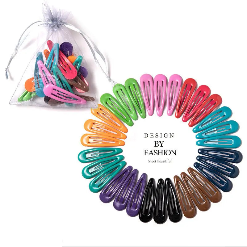 10/20/30/40-Pack Colorful Waterdrop Hairpins for Girls – Cute Kids Hair Clips Barrettes