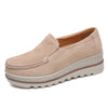 Women's Suede Tassel Loafers - Slip-On Platform Moccasins for Spring & Autumn