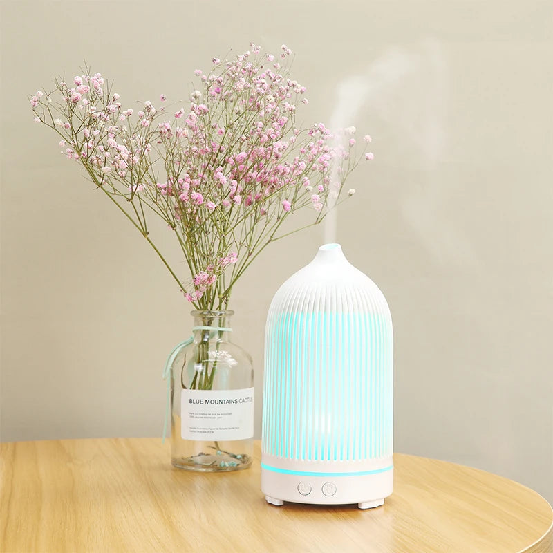 USB Essential Oil Diffuser - Mini Ultrasonic Cool Mist Humidifier with 7-Color LED Night Light for Home & Office