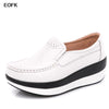 Women's Winter Cow Suede Loafers — Plush Wool-Lined Platform Moccasins, Warm Slip-On Flats