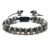 8mm Tiger Eye & Lava Stone Adjustable Braided Bracelet — Unisex Beaded Yoga Healing Energy Bracelet