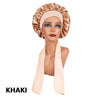 Satin Sleep Bonnet with Headband 11-Inch (28 cm) Extra-Large Silk-Lined Night Cap for Women & Kids