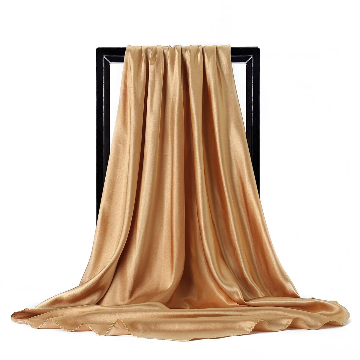 Silk Satin Square Scarf 90 x 90 cm (35.4 x 35.4 in) – Women’s Hijab Shawl Bandana Headscarf Foulard, 28 Colors