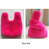 Large Faux Mink Fur Handbag – Plush Corduroy Tote for Women, Warm Fluffy Luxury Purse (35 x 30 cm / 13.8 x 11.8 in)