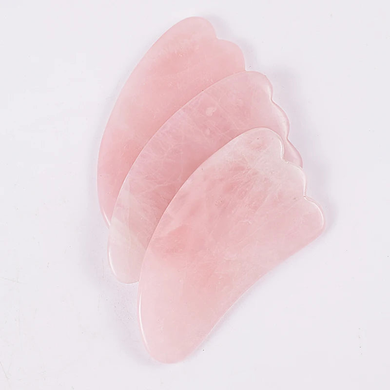 Rose Quartz Gua Sha Facial Massage Tool – Natural Crystal Face Sculpting for Anti-Aging & Neck Slimming