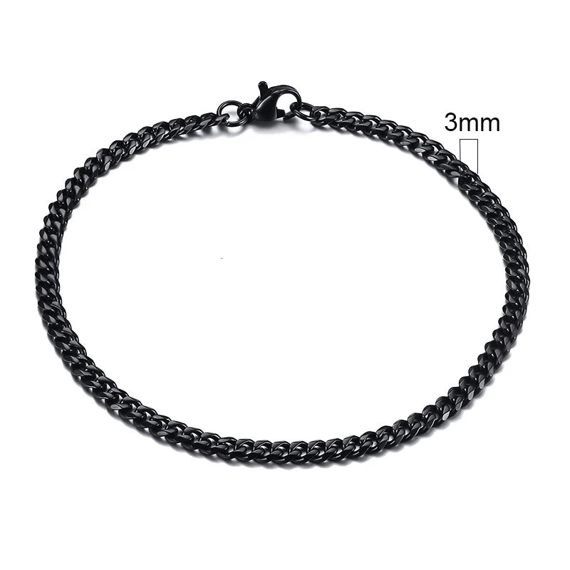 Stainless Steel Cuban (Miami Curb) Bracelet — Chunky 3–11mm Width | 7.1/8.3/9.1 in (18/21/23 cm) Unisex