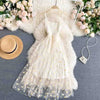 Daisy Mesh Midi Dress - Korean Style Spaghetti Strap Two-Layer Summer Beach Party Dress