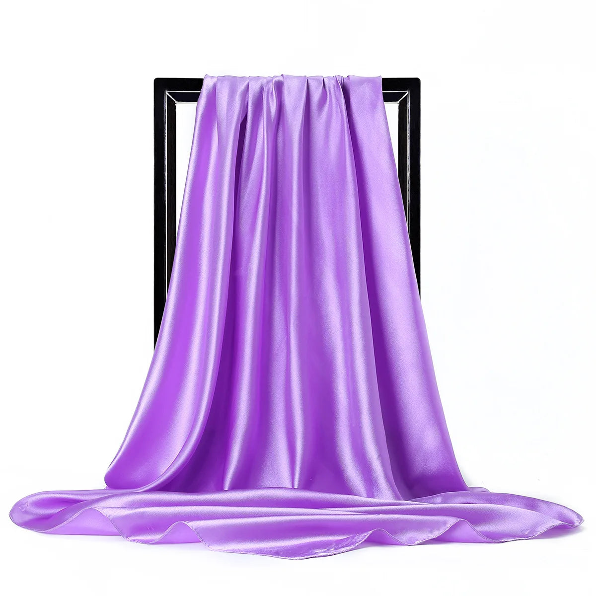 Silk Satin Square Scarf 90 x 90 cm (35.4 x 35.4 in) – Women’s Hijab Shawl Bandana Headscarf Foulard, 28 Colors