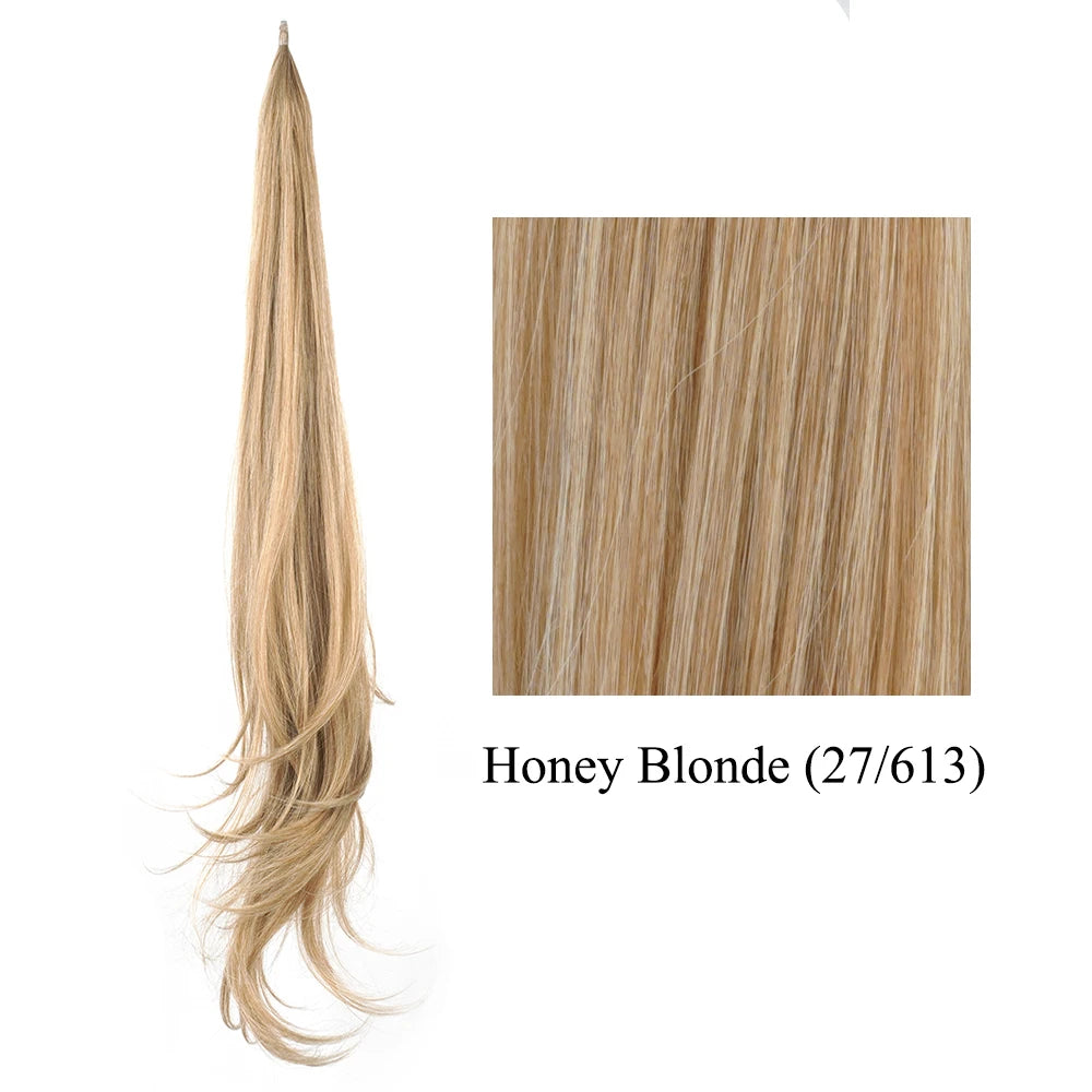 Soowee 32in (81 cm) Long Layered Clip-In Ponytail Extension, Blonde Heat-Resistant Synthetic Hairpiece