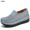 Women's Winter Cow Suede Loafers — Plush Wool-Lined Platform Moccasins, Warm Slip-On Flats