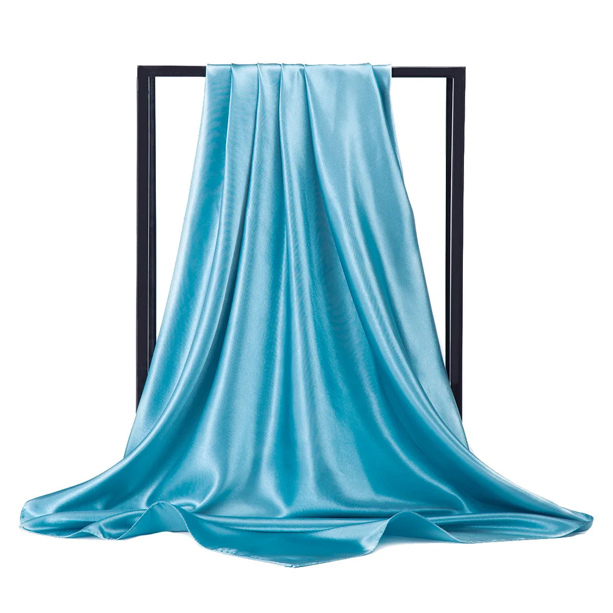 Silk Satin Square Scarf 90 x 90 cm (35.4 x 35.4 in) – Women’s Hijab Shawl Bandana Headscarf Foulard, 28 Colors