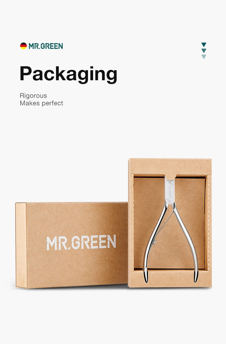 MR.GREEN Professional Stainless Steel Cuticle Nipper & Manicure Scissors — Precision Cuticle Trimmer and Pusher Tool