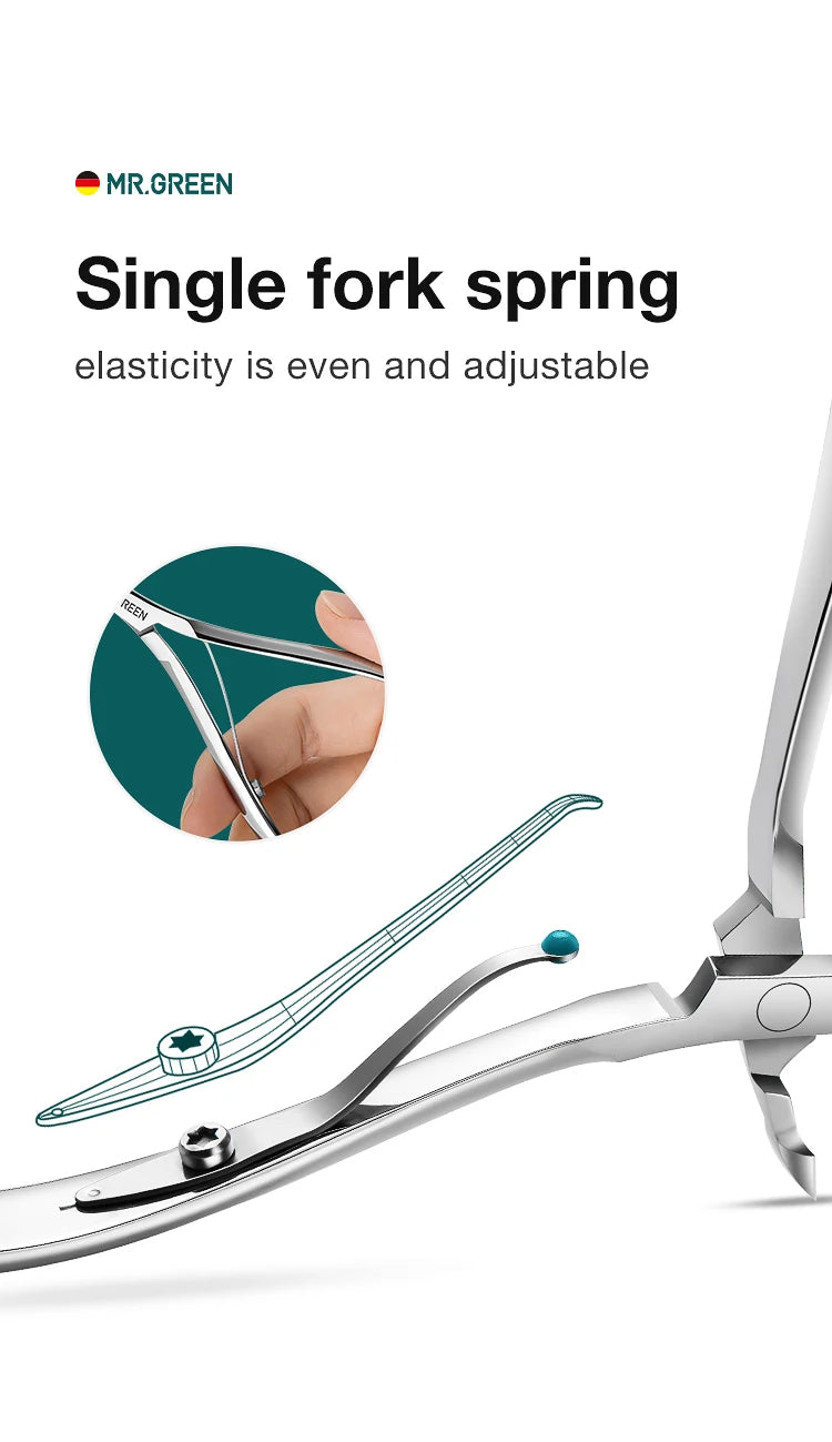 MR.GREEN Professional Stainless Steel Cuticle Nipper & Manicure Scissors — Precision Cuticle Trimmer and Pusher Tool