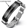 Punk Personalized Engraved ID Bracelet - Stainless Steel Wire-Cable Toggle Clasp Men's Friendship Bracelet
