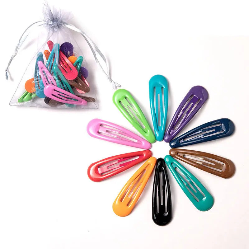10/20/30/40-Pack Colorful Waterdrop Hairpins for Girls – Cute Kids Hair Clips Barrettes