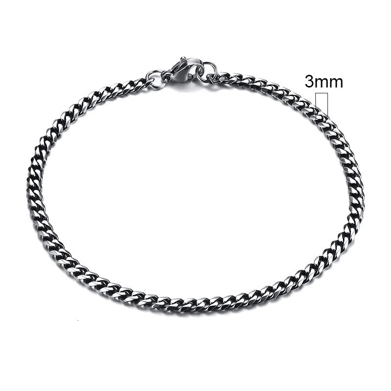 Stainless Steel Cuban (Miami Curb) Bracelet — Chunky 3–11mm Width | 7.1/8.3/9.1 in (18/21/23 cm) Unisex
