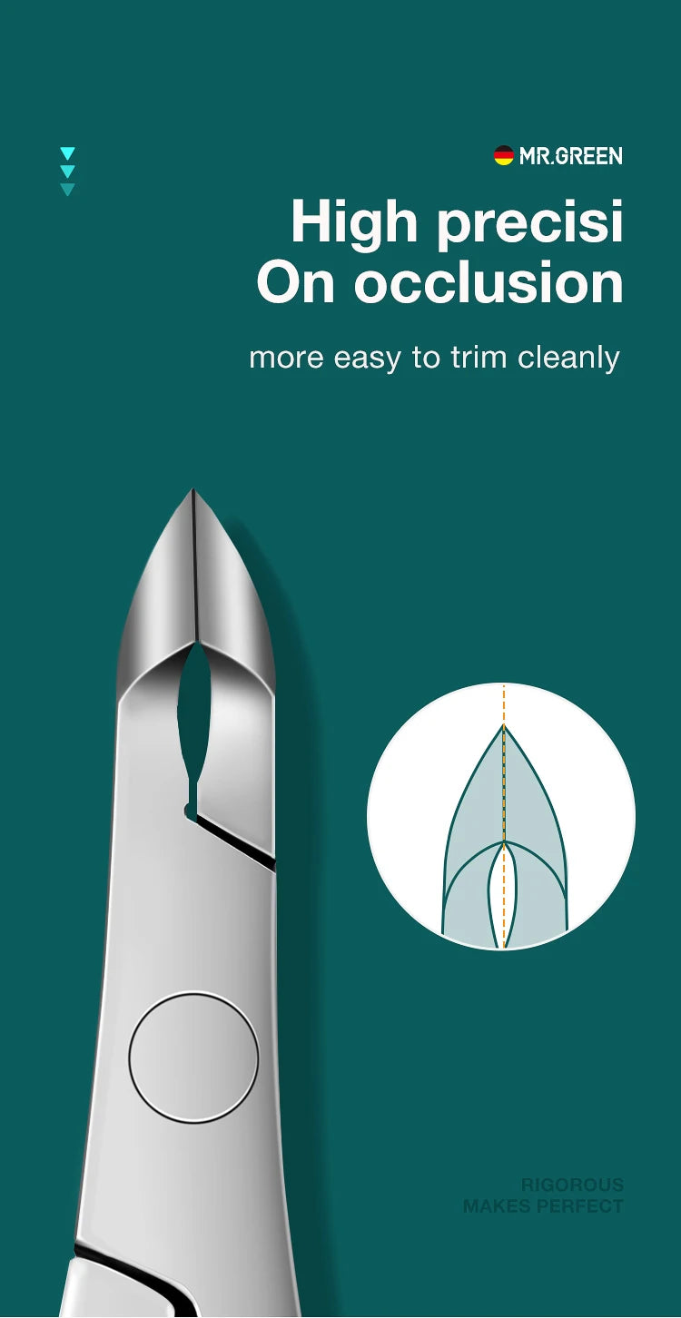 MR.GREEN Professional Stainless Steel Cuticle Nipper & Manicure Scissors — Precision Cuticle Trimmer and Pusher Tool