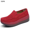 Women's Winter Cow Suede Loafers — Plush Wool-Lined Platform Moccasins, Warm Slip-On Flats