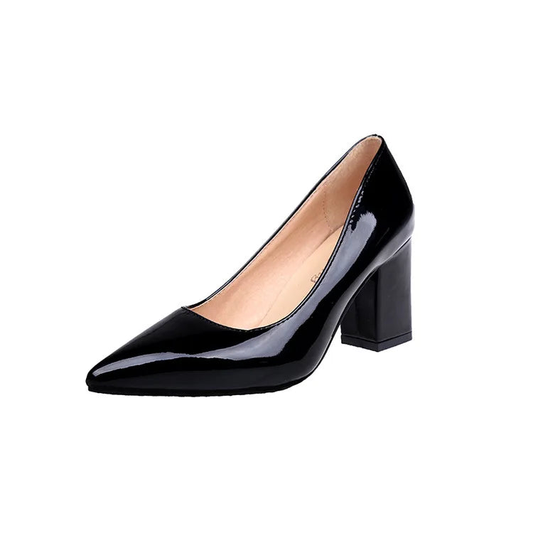 Women's Pointed Toe Platform Pumps – Korean Style Thin Heel Office Heels