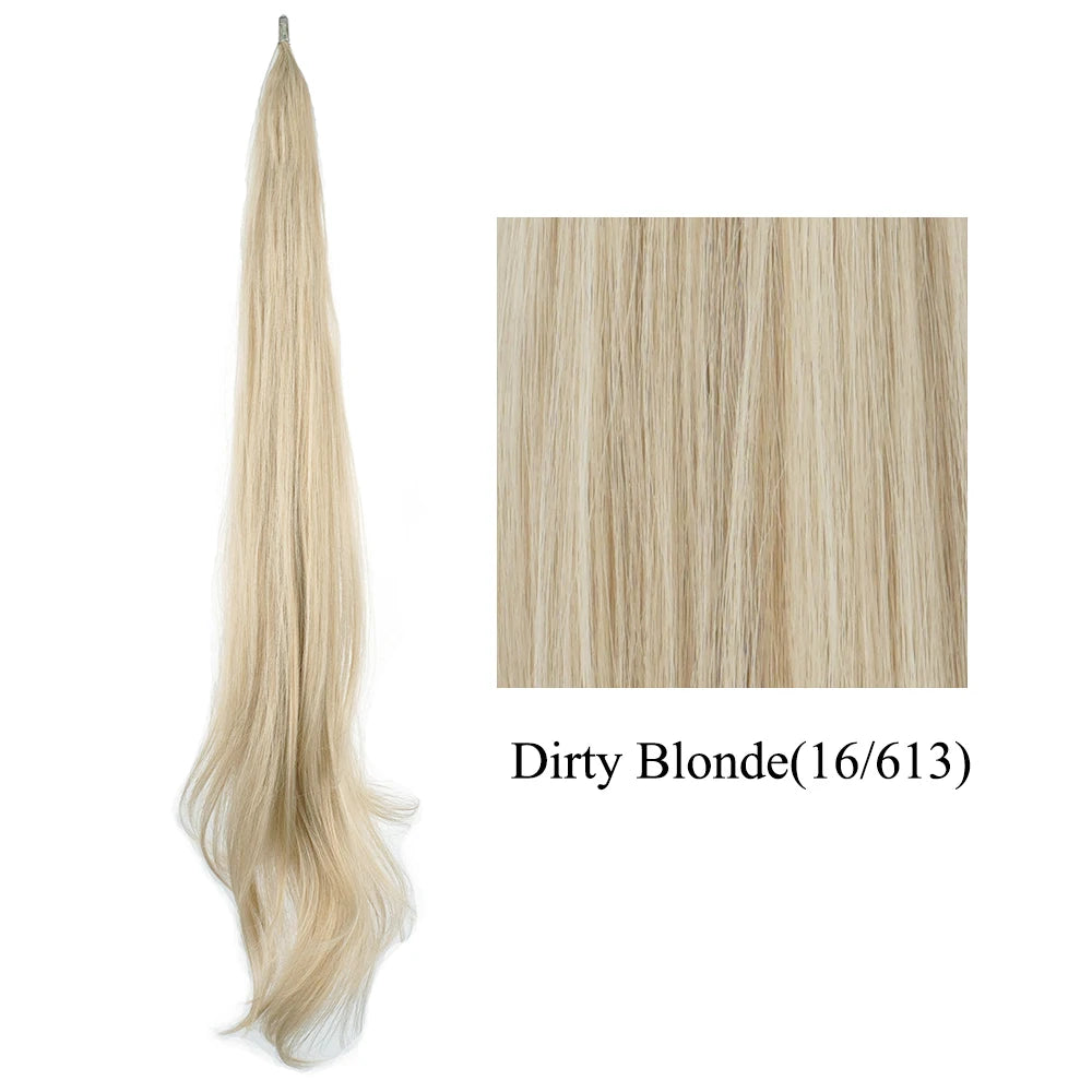 Soowee 32in (81 cm) Long Layered Clip-In Ponytail Extension, Blonde Heat-Resistant Synthetic Hairpiece