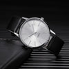 TINUORA Men's Brown PU Leather Quartz Watch – 40mm Round Dial, Minimalist Casual, 3ATM Water Resistant