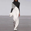 Women's Elegant One-Shoulder Long-Sleeve Wide-Leg Jumpsuit for Office and Party
